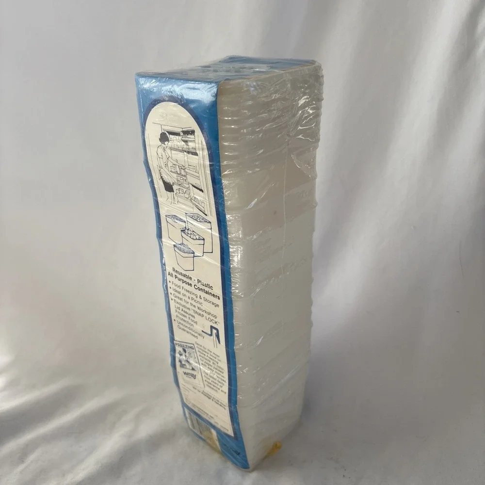 Vintage Freezer‎ Maid 10 / One Pints Plastic Snap Lock Freezer Containers NOS
